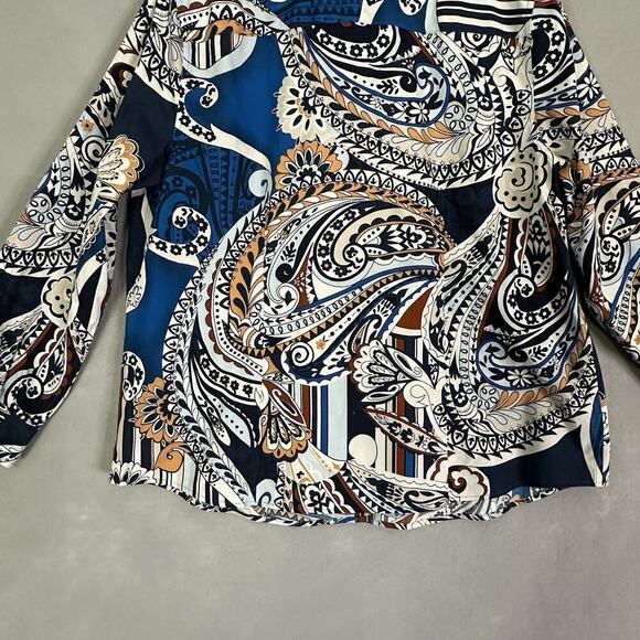 Chicos Sz 3 No-Iron Top Women Plus Sz 16 XL Work Wear Casual Comfortable Paisley - Picture 9 of 16